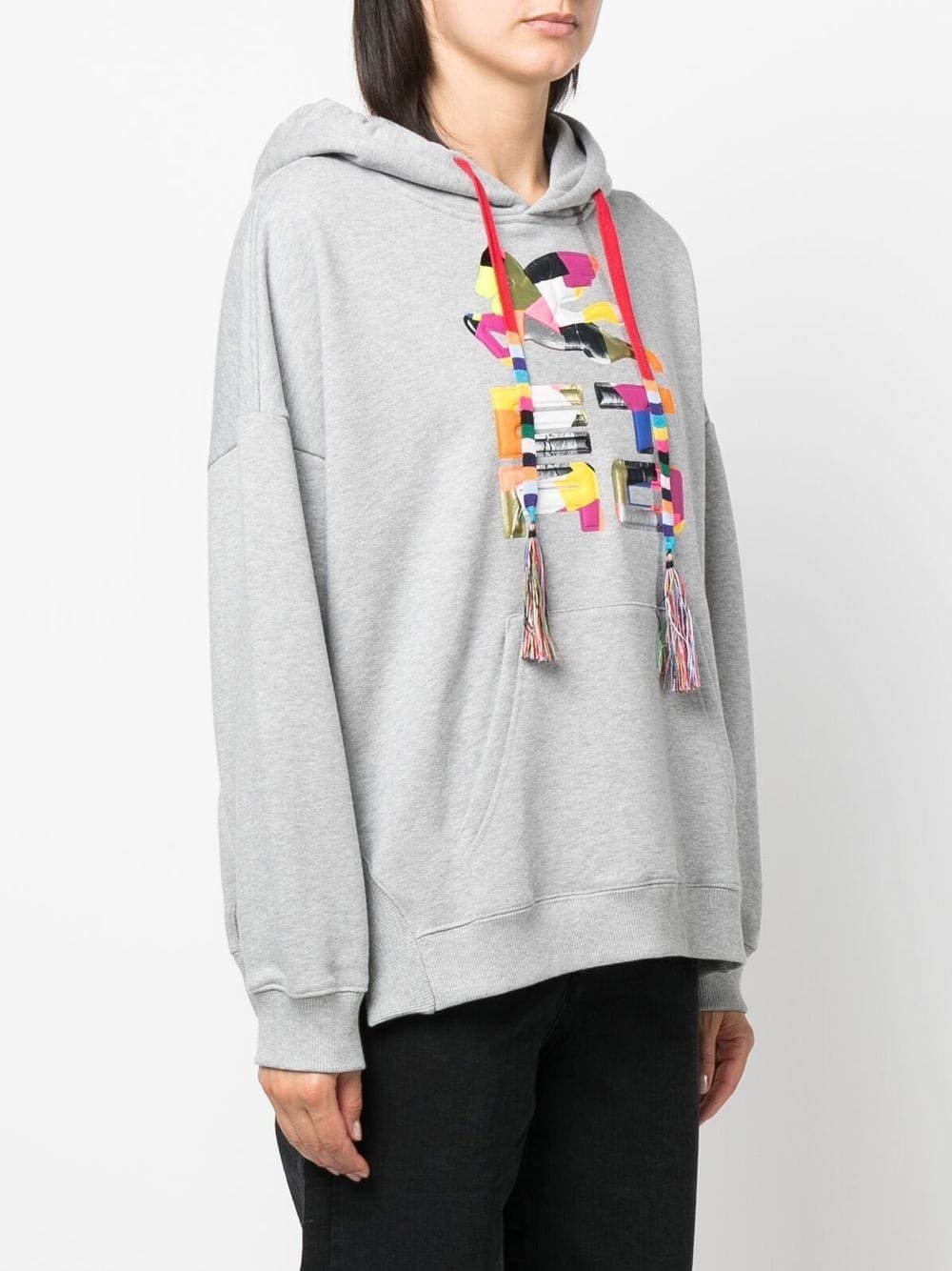 logo-print drawstring hoodie - 3