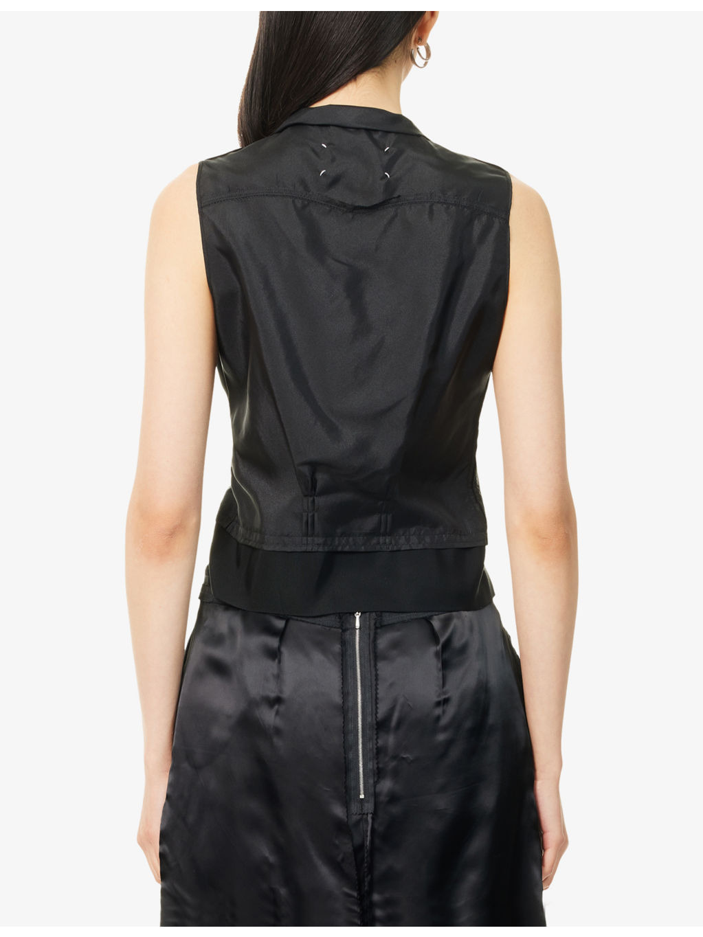Pleated Sleeveless Woven Top - 4