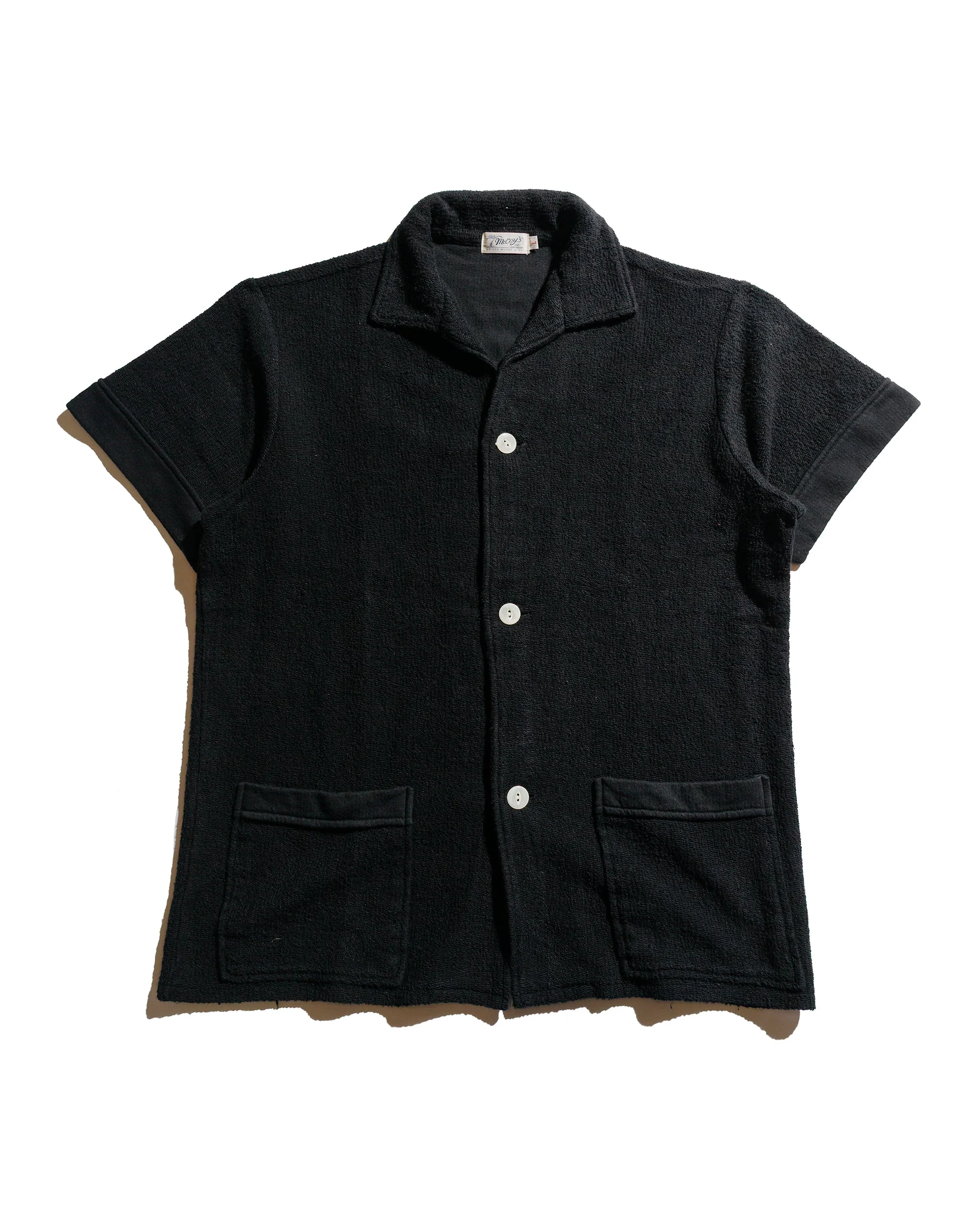 MC25001 Cotton Pile Beach Shirt Black - 1
