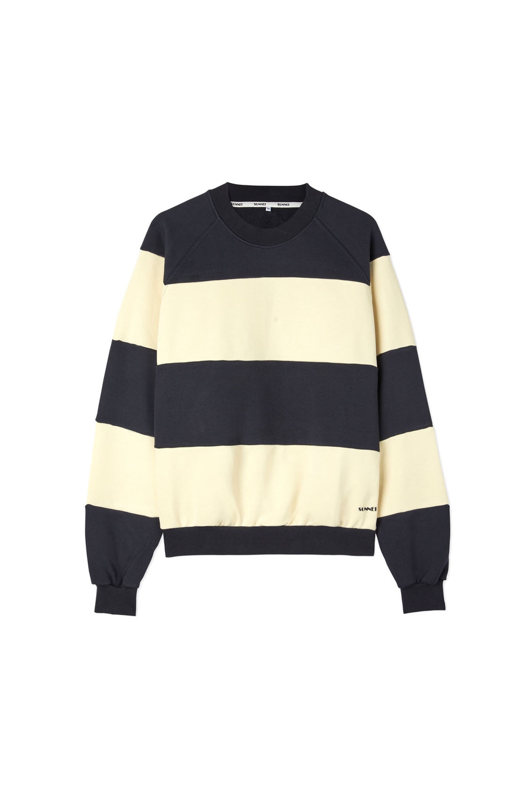 PANEL SWEATSHIRT / beige & midnight blue - 1