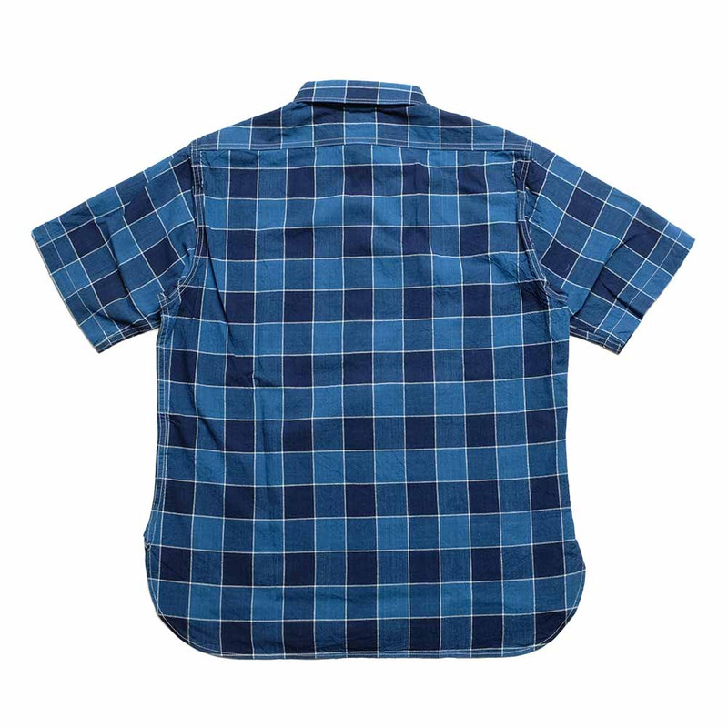 SUGAR CANE FICTION ROMANCE - 5oz. INDIGO PLAID WORK SHIRT - SC39733 outlook