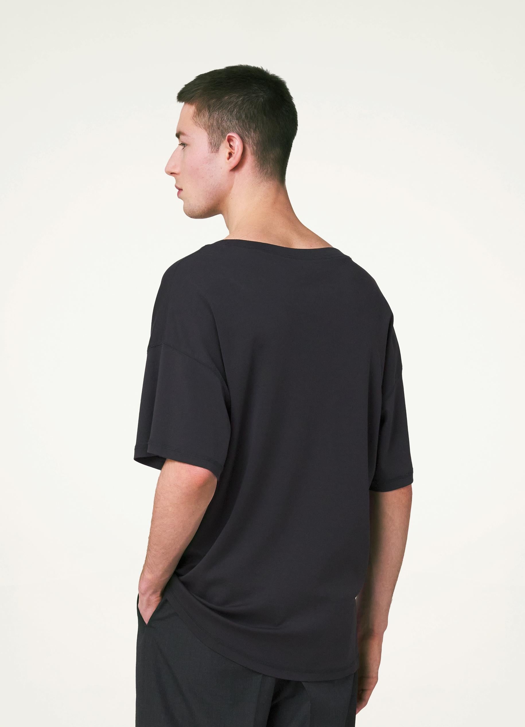 RIB U NECK T-SHIRT - 3