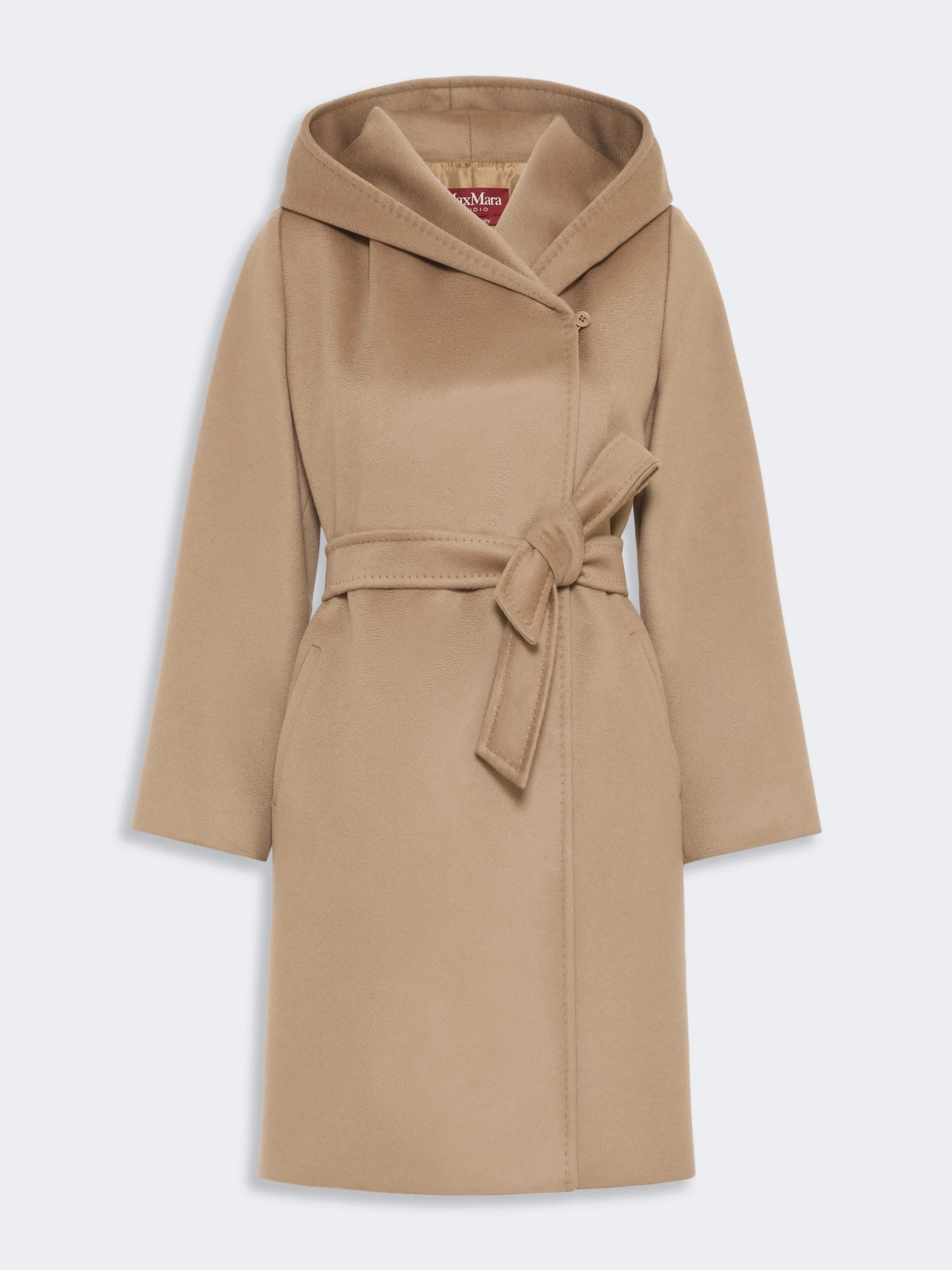 NEWMANG Wool broadcloth robe coat - CAMEL - 1