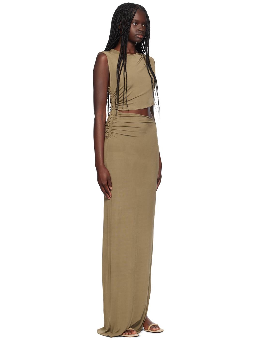 Taupe Cutout Maxi Dress - 2