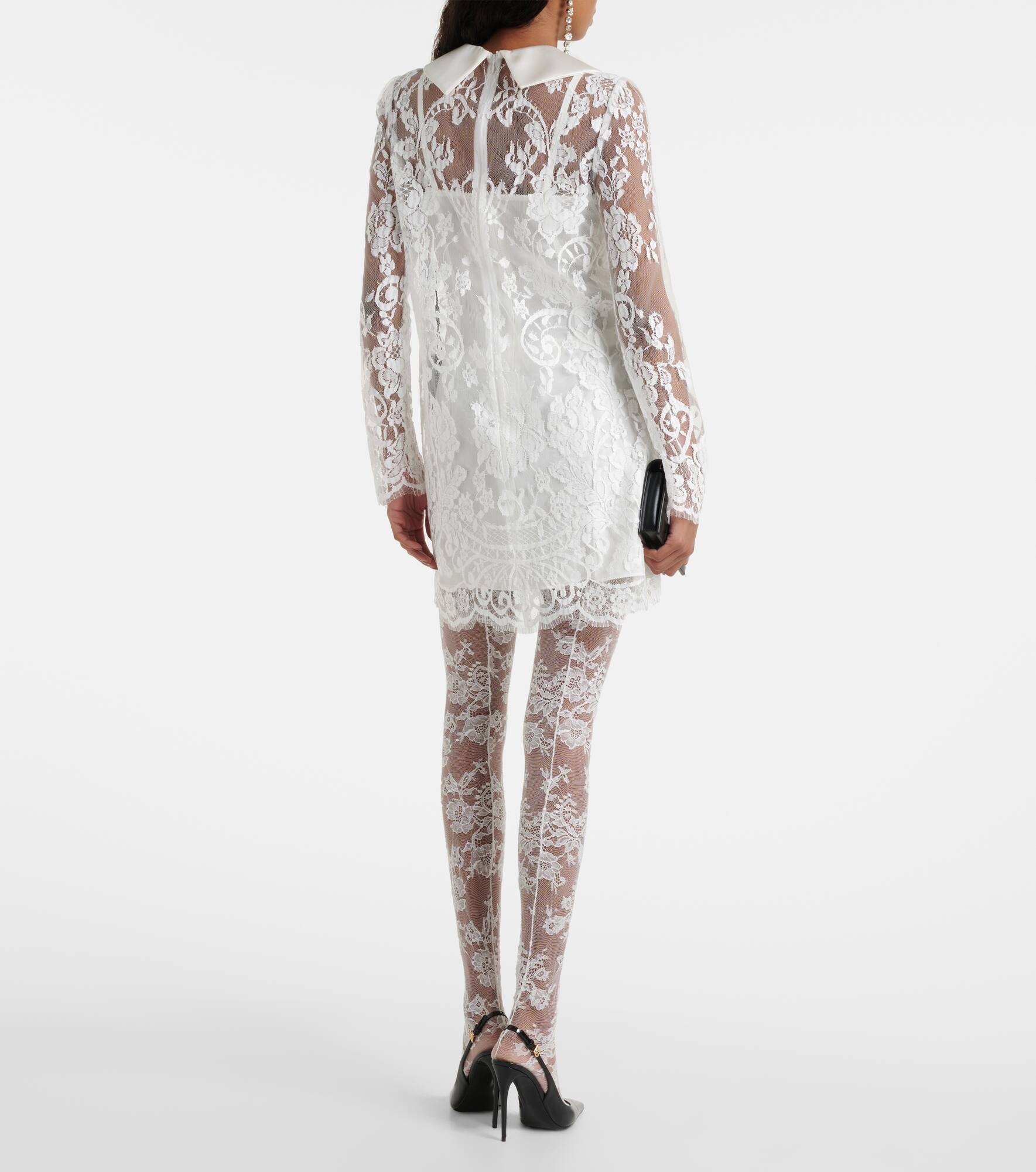 Lace and satin minidress - 3