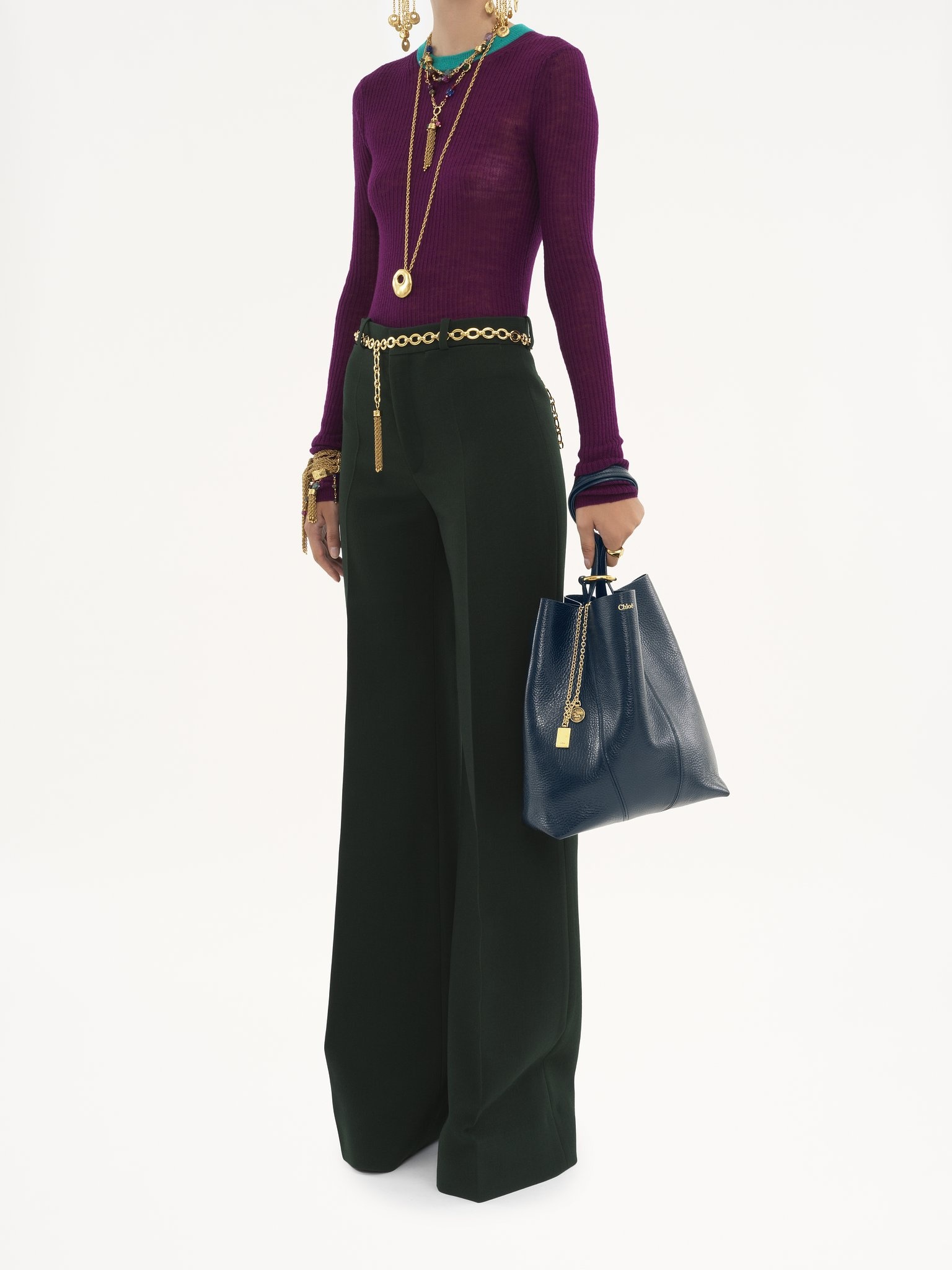CHLOÉ SPIN TOTE BAG IN GRAINED LEATHER - 8