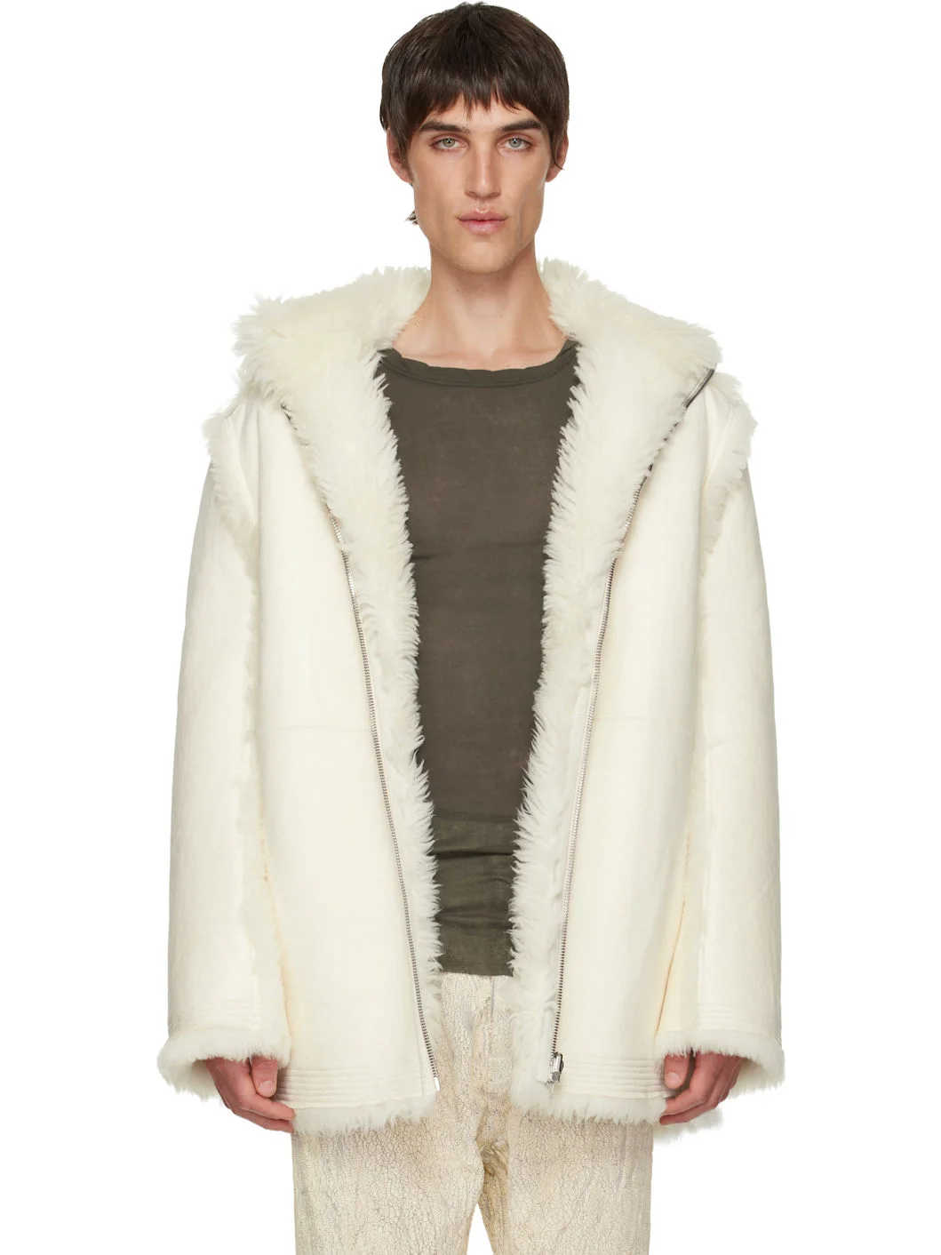 Off-White Mac Cropped Reversible Shearling Coat - 1