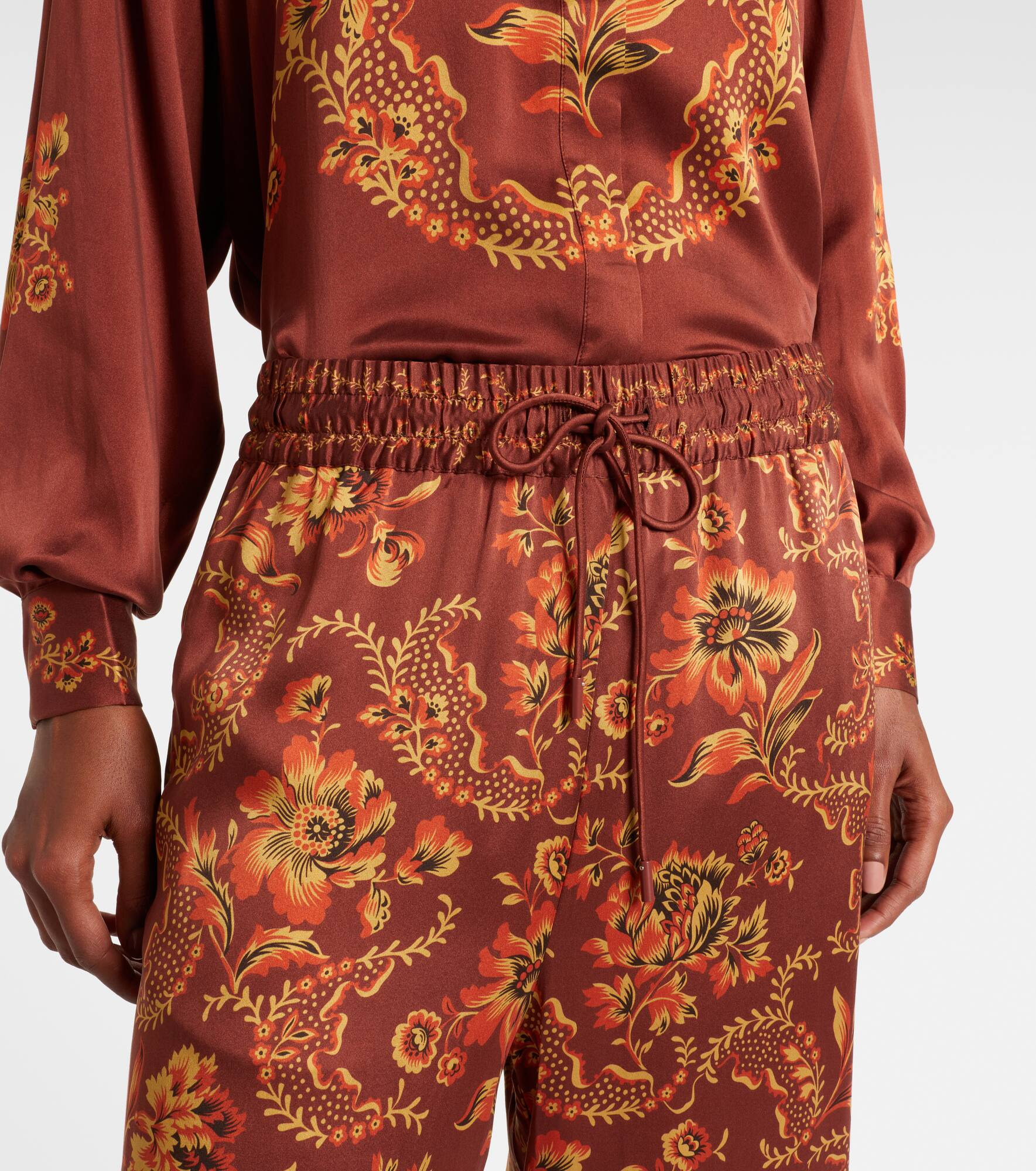 Seraphina printed silk wide-leg pants - 4