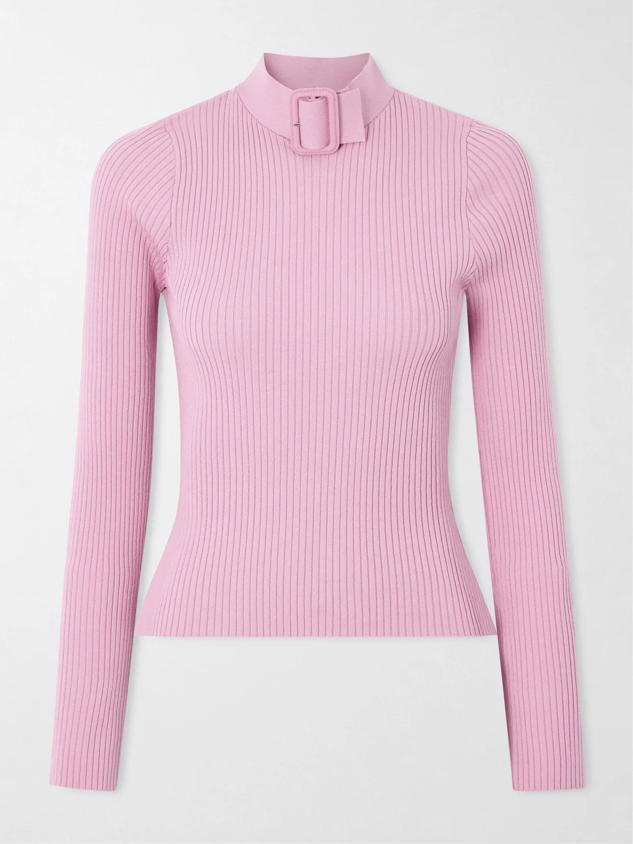 Buckled Ribbed-knit Top - 1