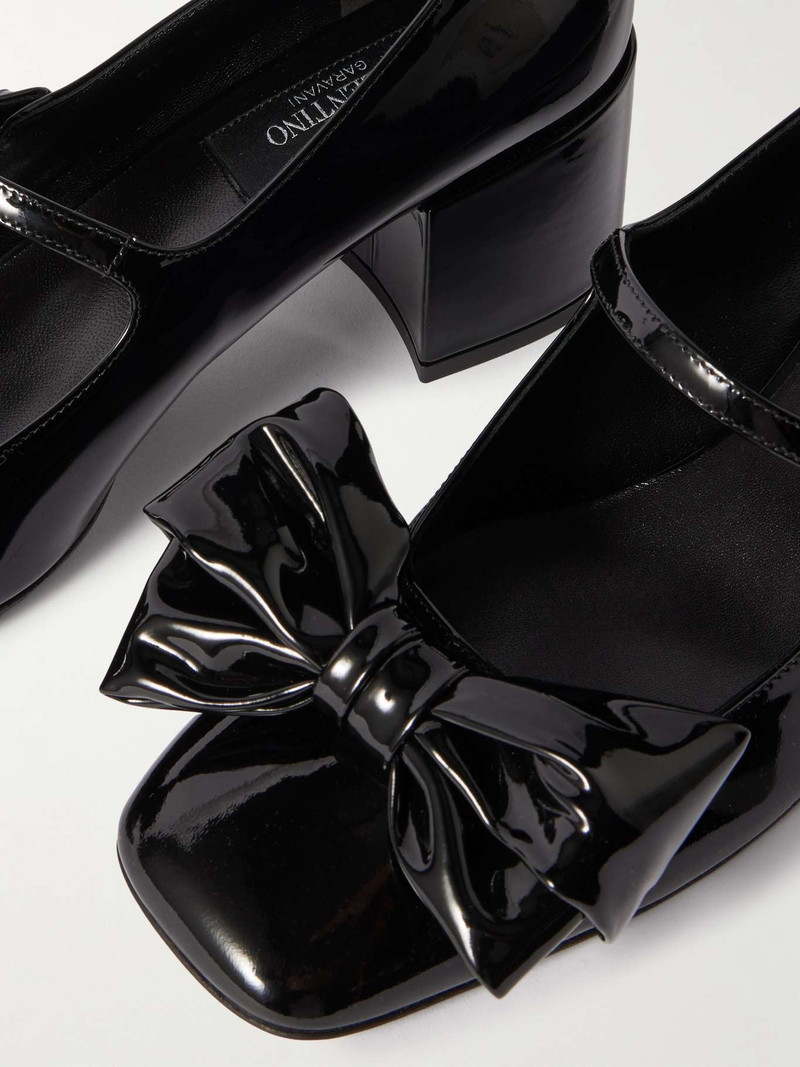 Bow-embellished 특허 가죽 Mary-Jane 펌프 4