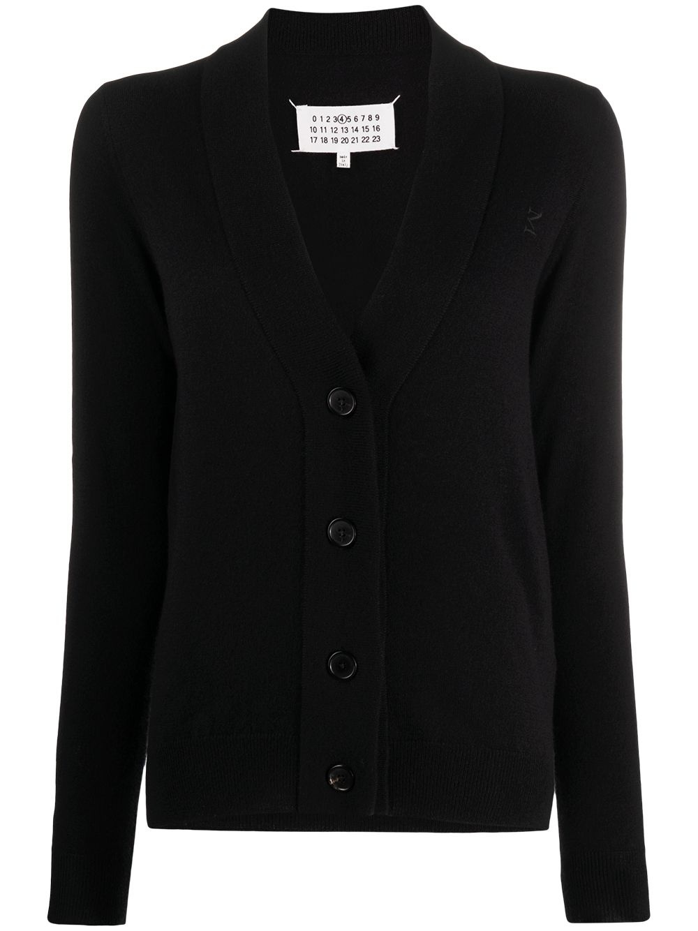 button-up wool cardigan - 1