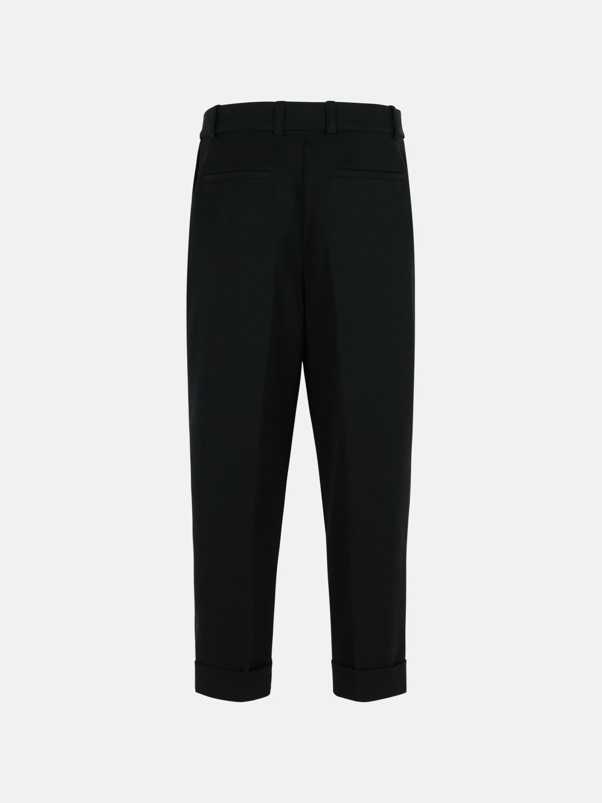 BLACK WOOL PANTS - 3