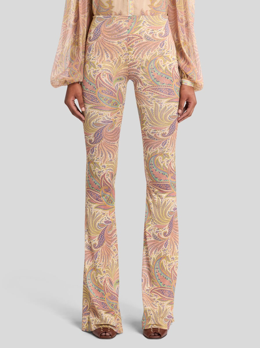 FLARED PAISLEY FOLIAGE TROUSERS - 2