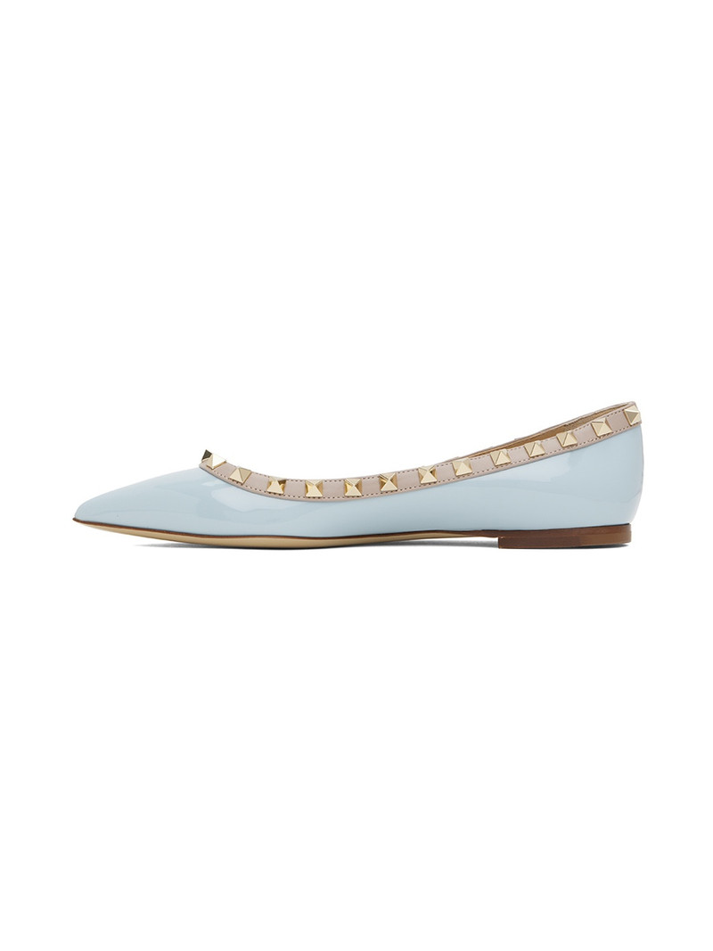Blue Rockstud Ballerina Flats 3