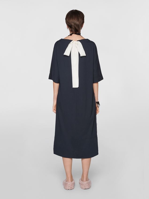 ORGANIC COTTON JERSEY DRESS WITH CONTRAST BOW - 3
