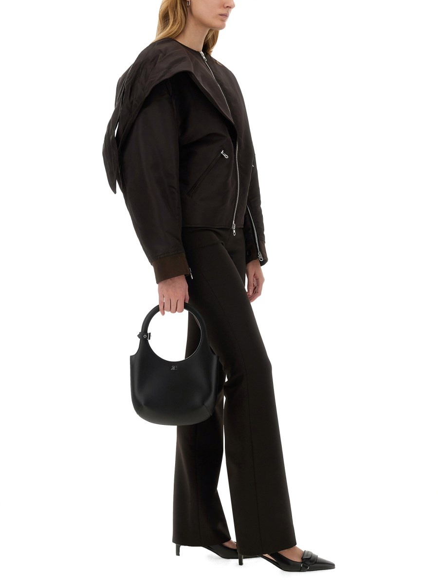 BOW NECK BOMBER JACKET - 2