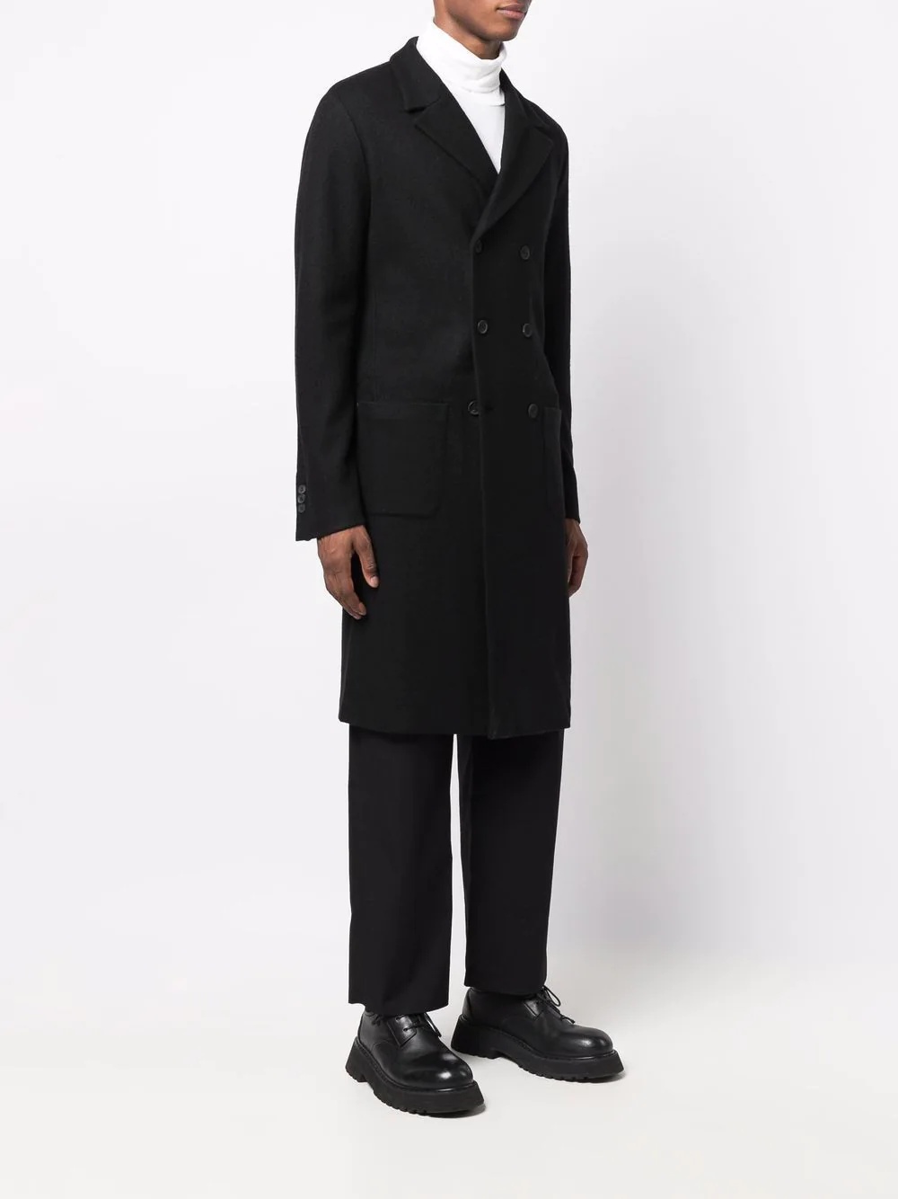 double-breasted tailored coat - 3