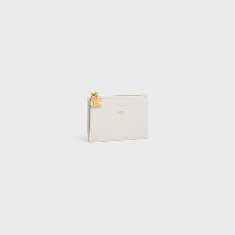 CELINE ZIPPED CARD HOLDER TRIOMPHE CHARMS IN GRAINED CALFSKIN outlook