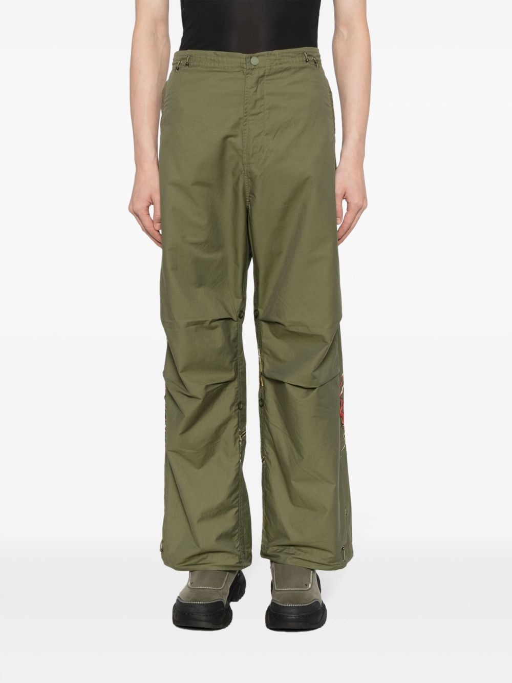 Tiger vs Samurai-embroidered cargo trousers - 3