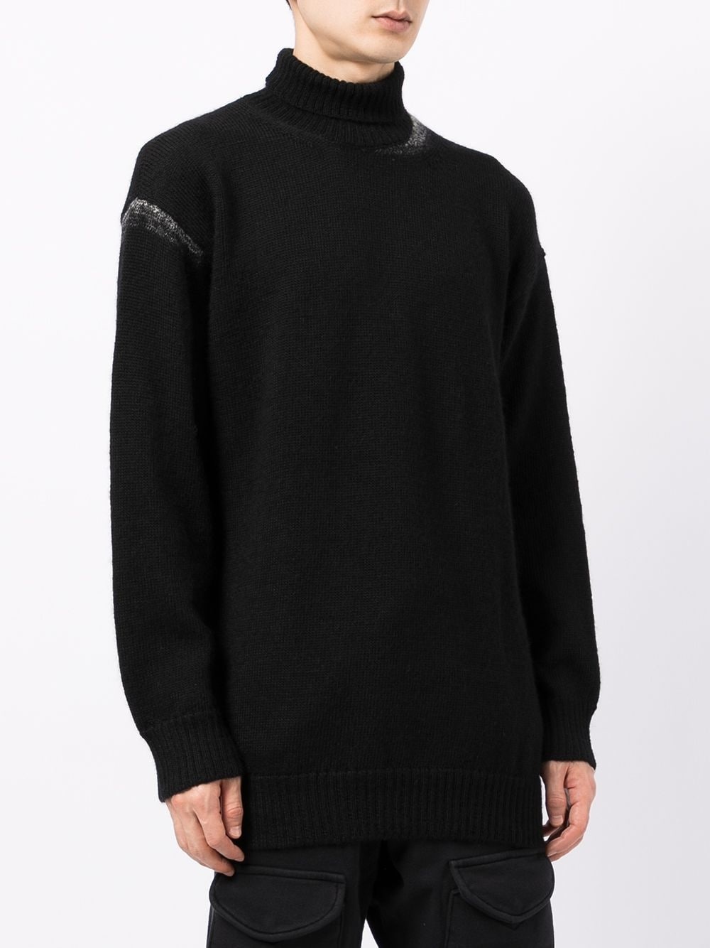 high-neck knitted wool jumper - 3