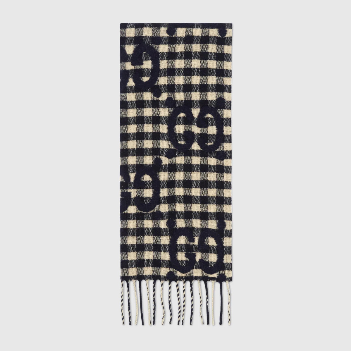 GG jacquard wool scarf - 1