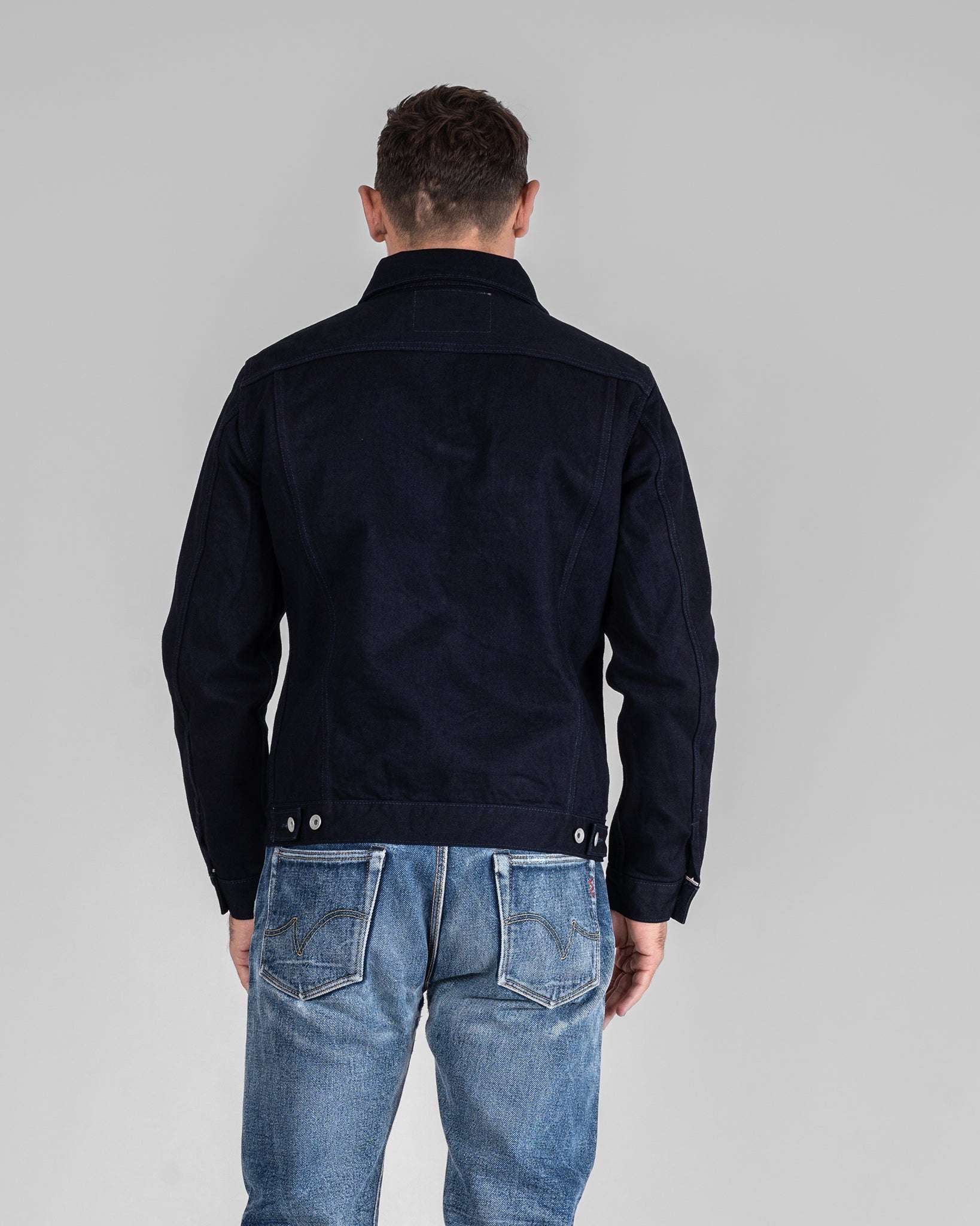 IH-526J-142ib 14oz Selvedge Denim Modified Type III Jacket -  Indigo/Black - 3