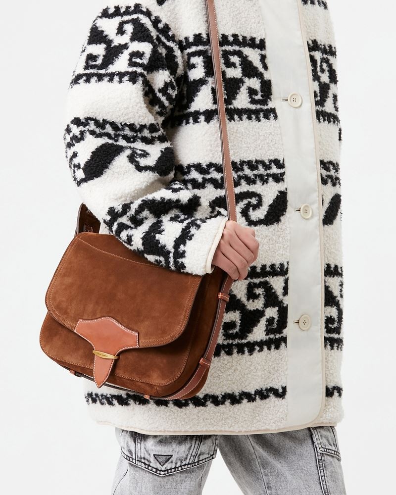 BOTSY BIG BESACE SATCHEL BAG IN SUEDE - 4