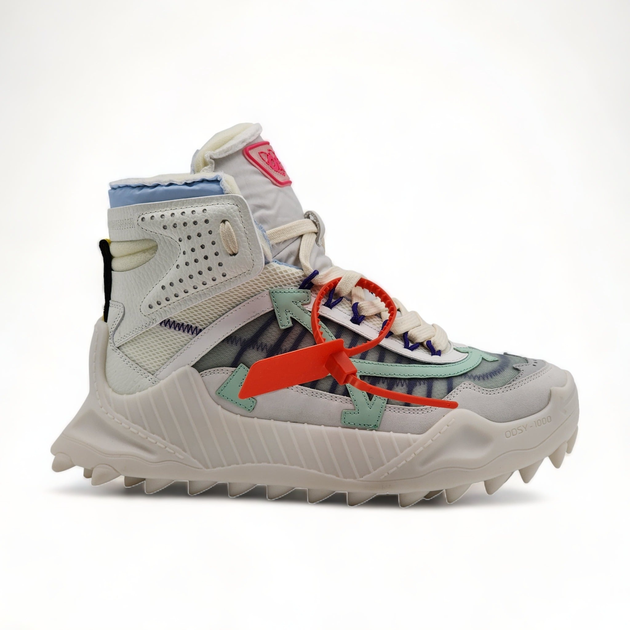 Off-White ODSY 1000 Hi Top Sneakers White Pale Blue - 2