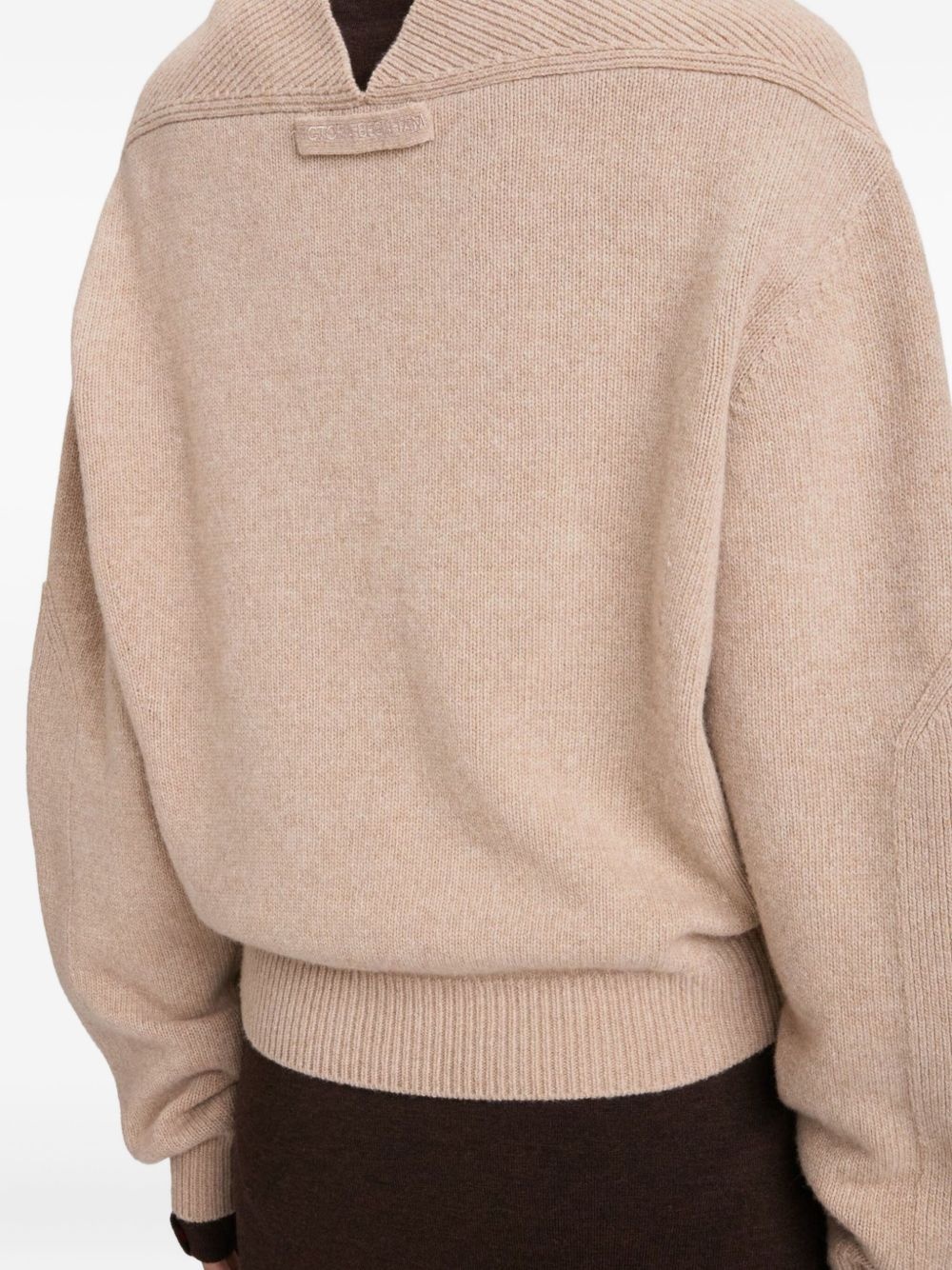 V-neck yoke detail sweater - 5