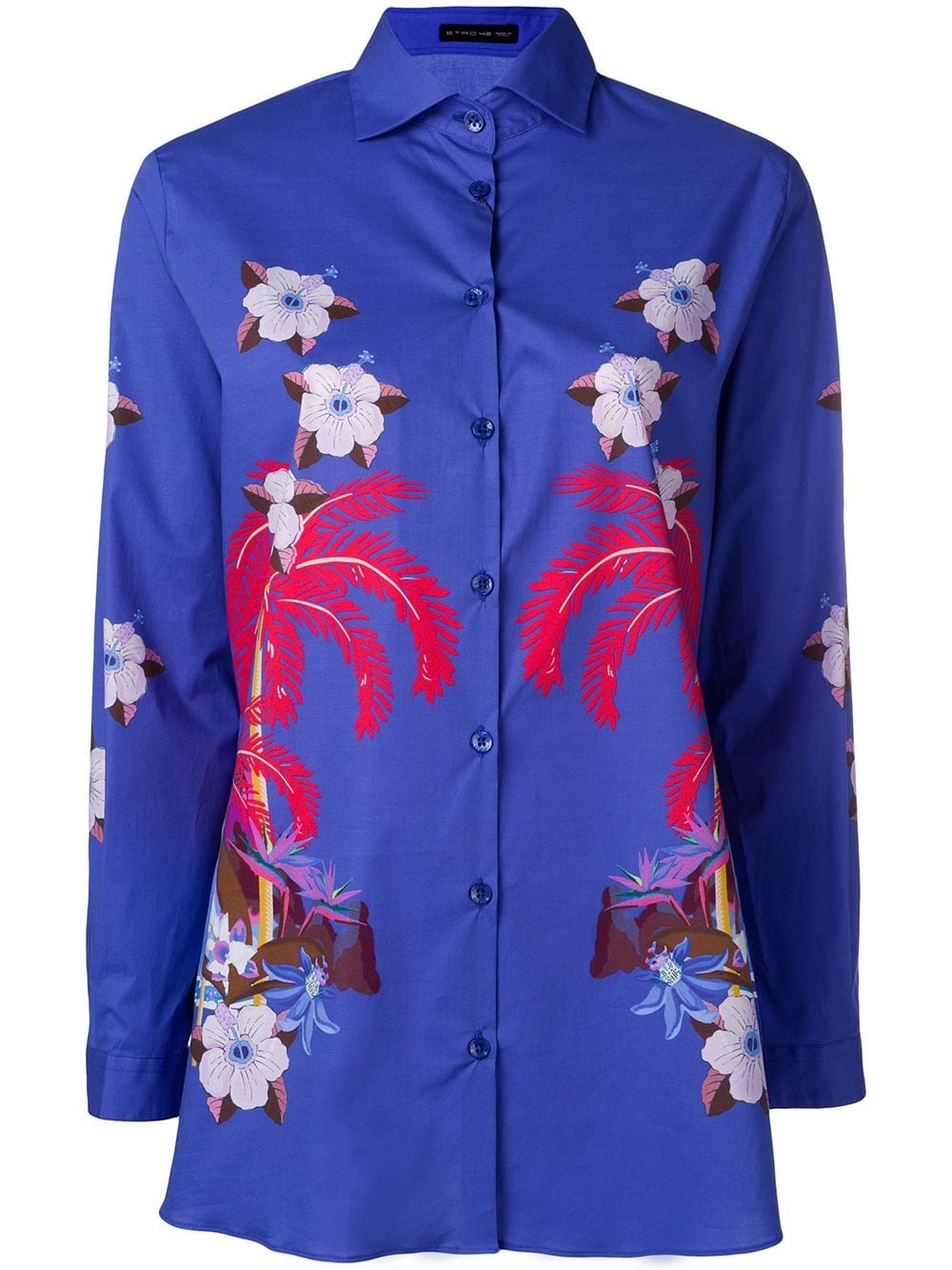 floral embroidered shirt - 1