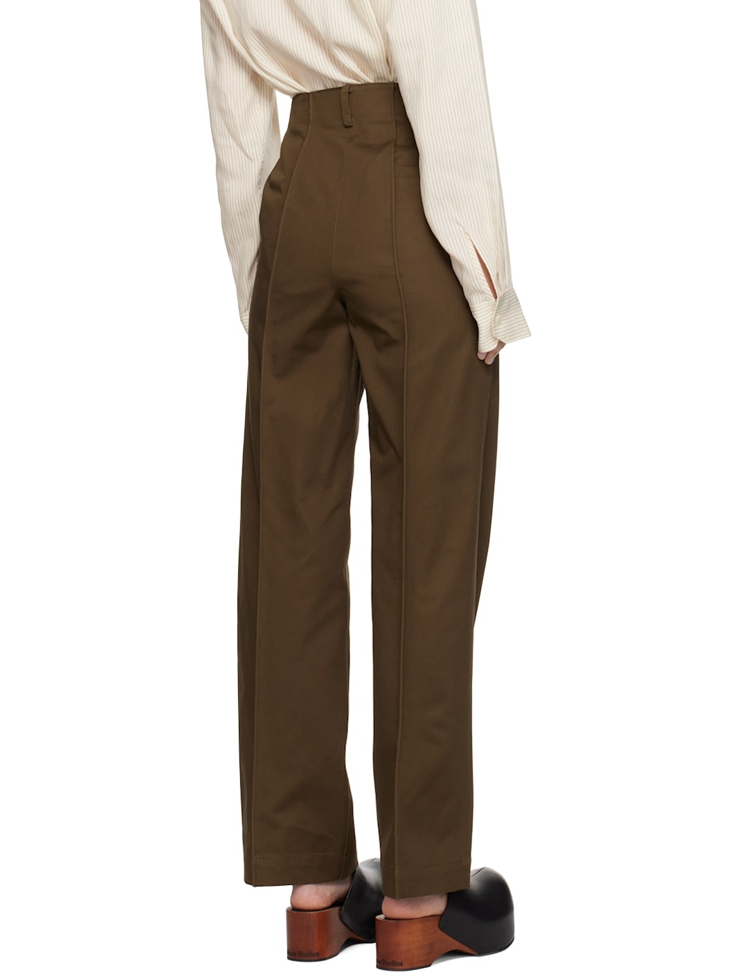 Brown Pinched Seam Trousers - 3
