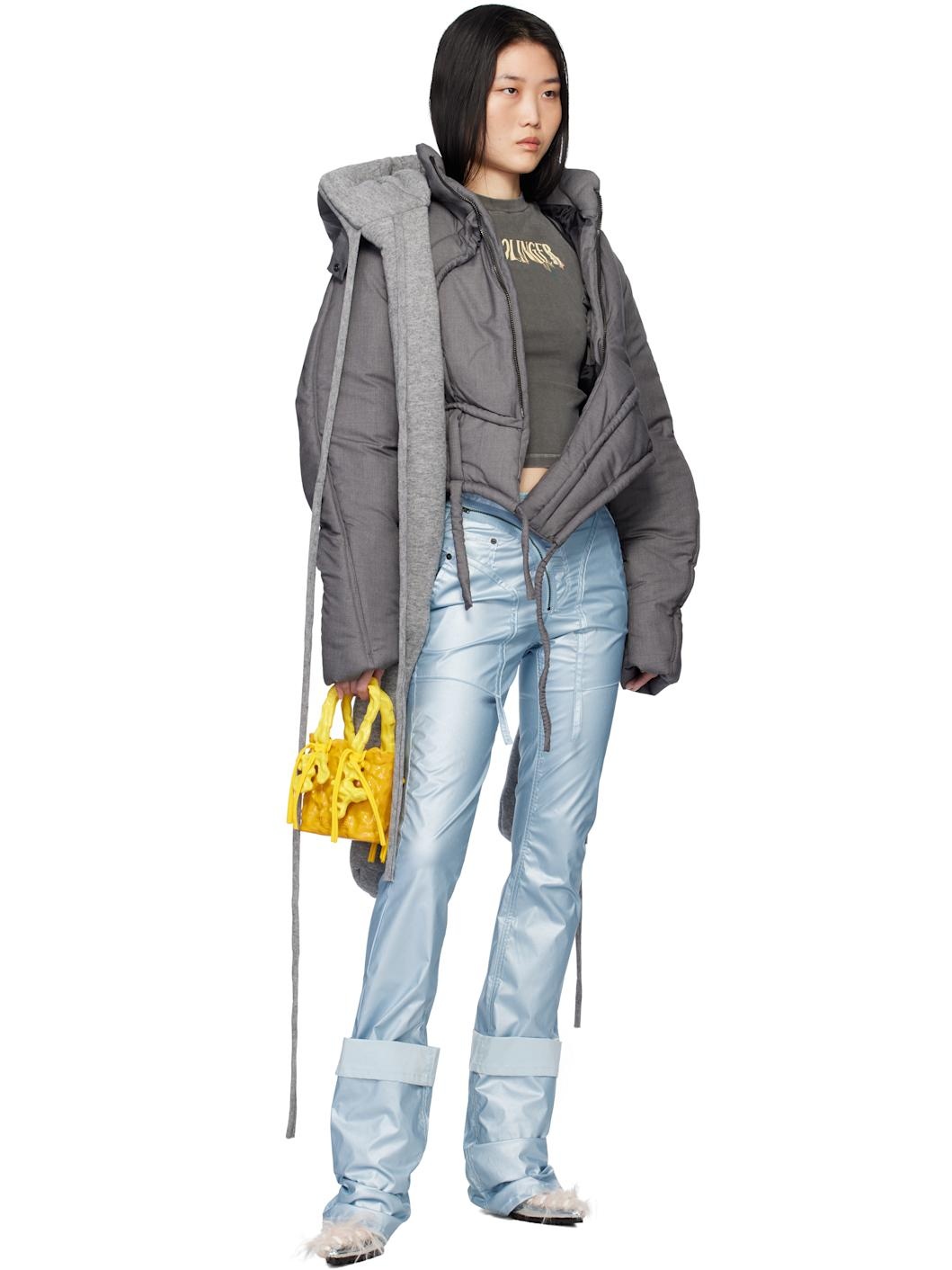 Blue Coated Open Back Trousers - 4