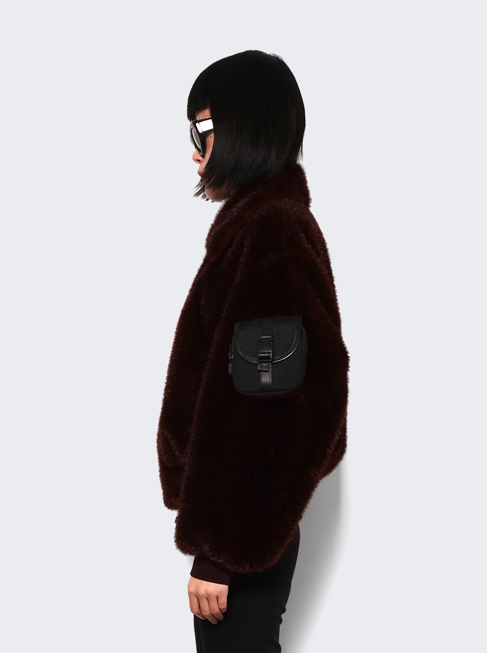 Faux Fur Bomber Jacket Brown - 3