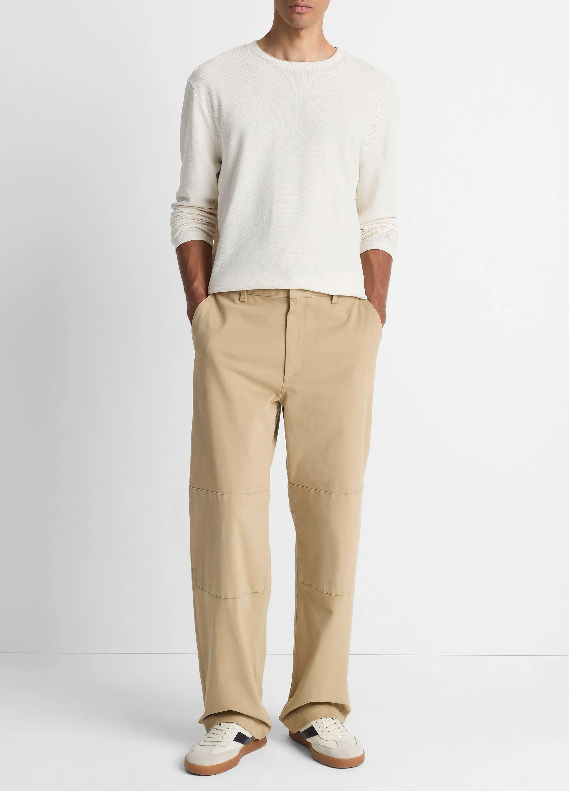 Relaxed Italian Peached Stretch-Cotton Double-Knee Pant - 1