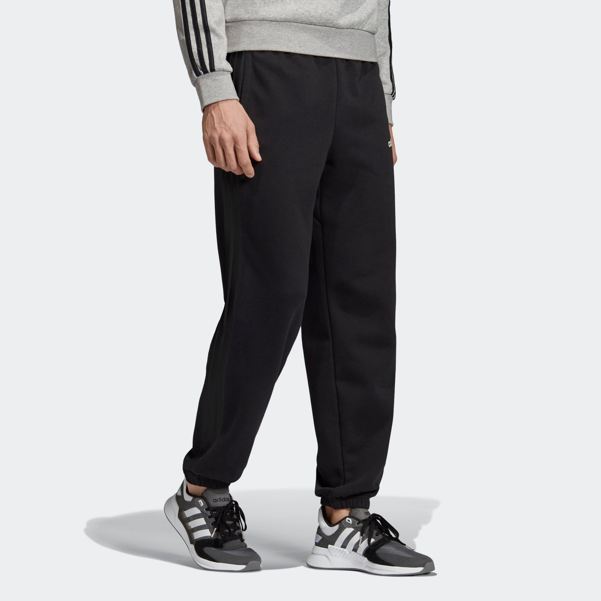 adidas Loose Knit Breathable Stripe Casual Sports Pants Black EI4898 - 5