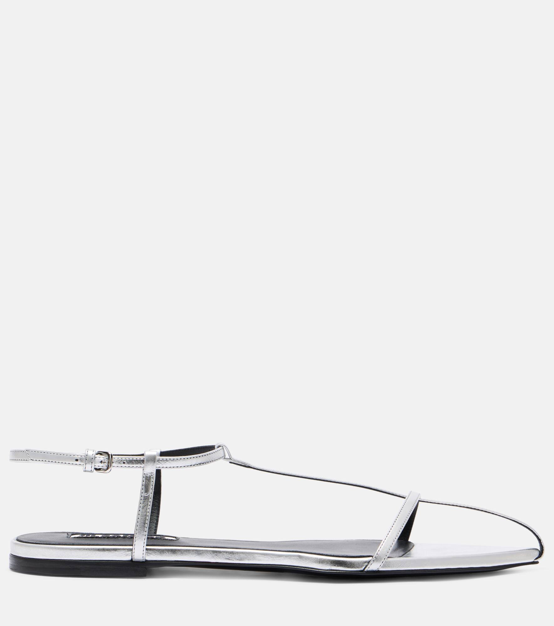 Metallic leather sandals - 4