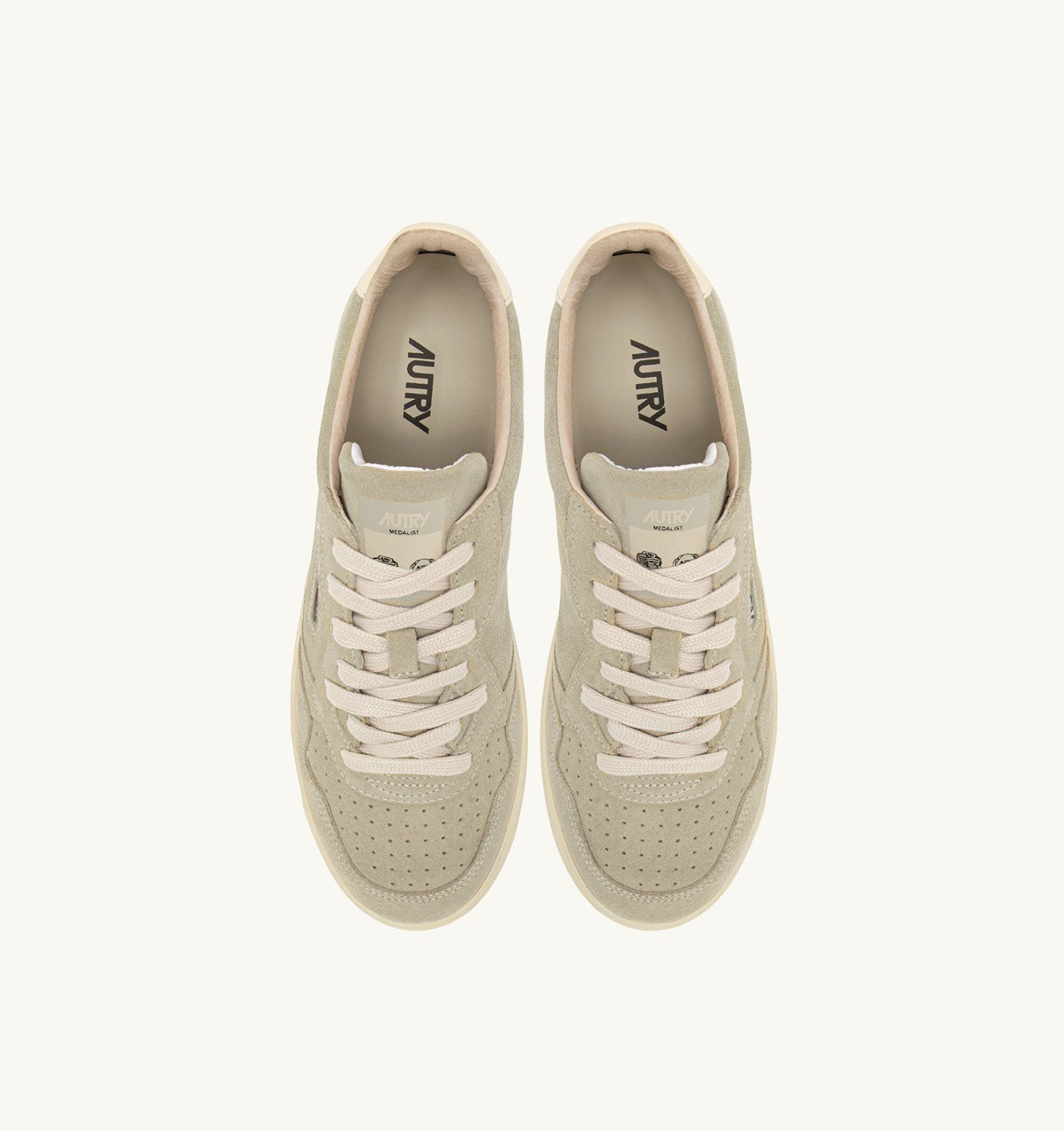 MEDALIST LOW SNEAKERS IN PAPYRUS AND OFF WHITE SUEDE - 5