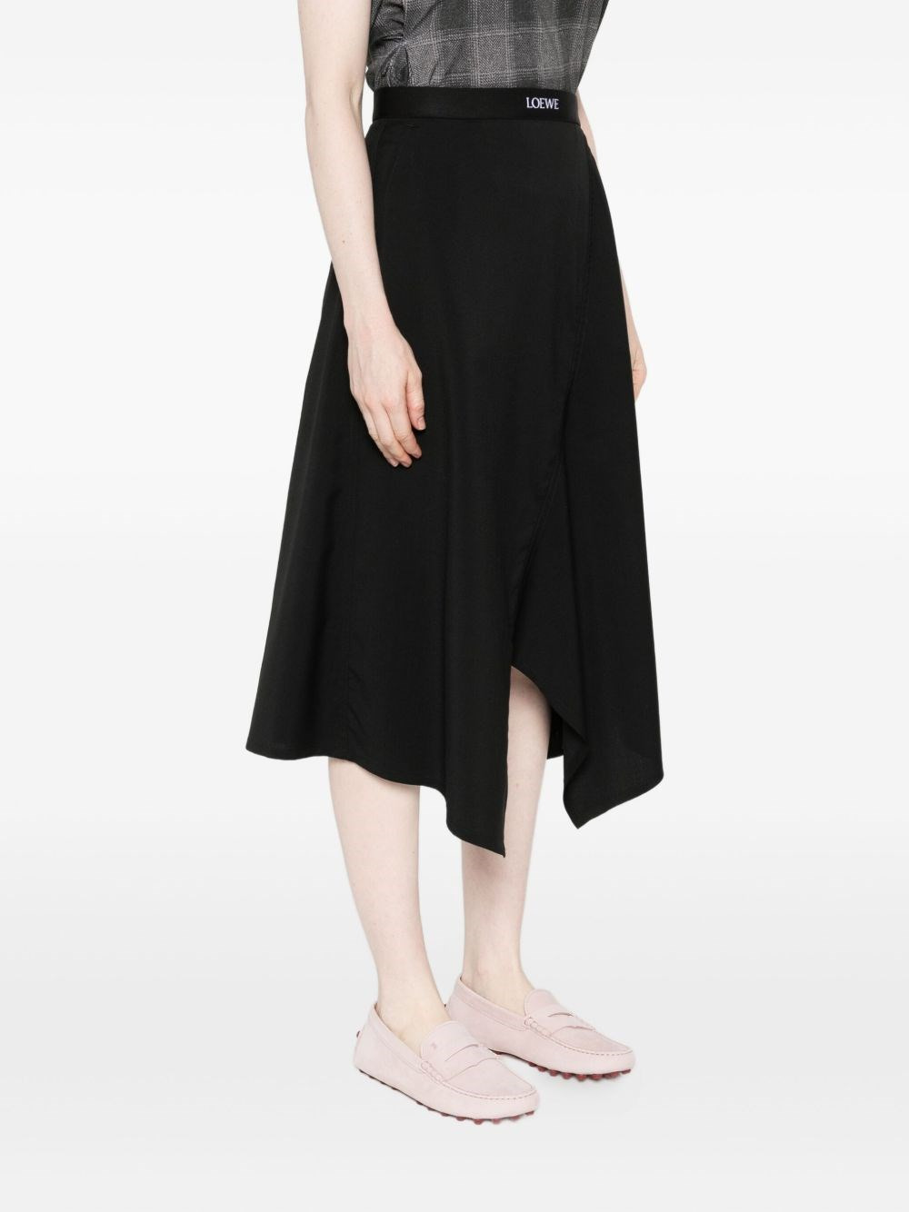 Wool asymmetric skirt - 3