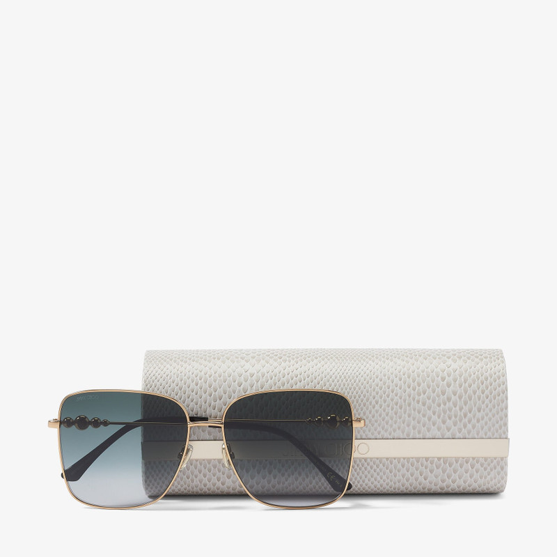 Hester Rose Gold Square-Frame Sunglasses with Grey Shaded Lenses 4