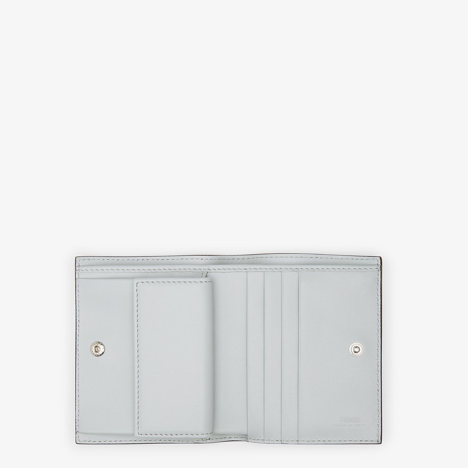 Gray leather compact wallet - 4