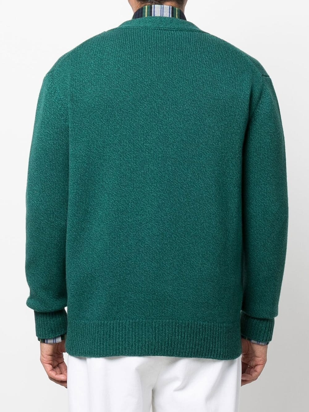 STOCKHOLM Dark Green Merino Wool & Cashmere Cardigan - 4