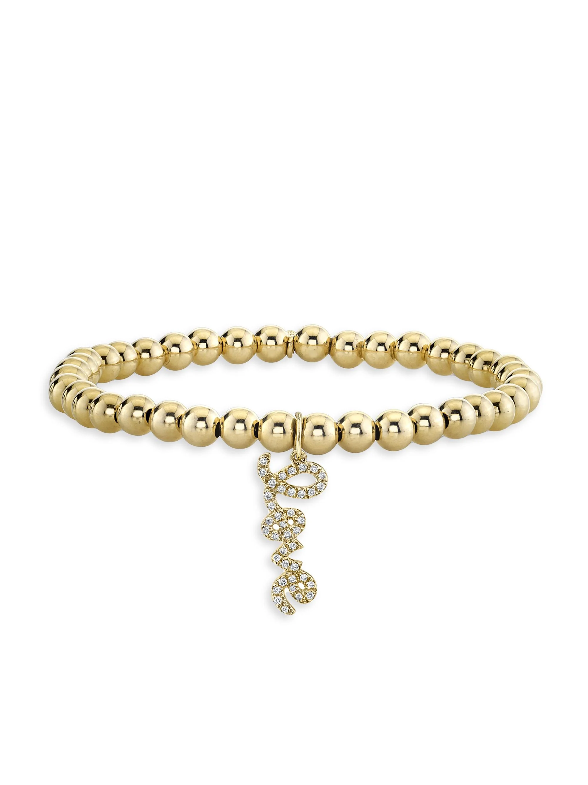 Women's Under The Sea Love Script 14K Yellow Gold & 0.12 TCW Diamond Beaded Bracelet - Yellow Gold - 1