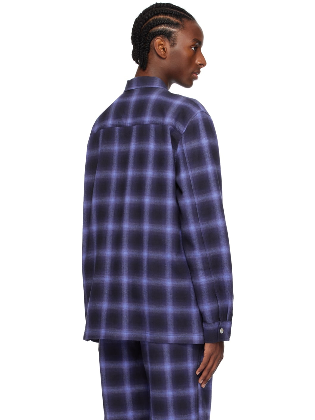Navy Plaid Pyjama Shirt - 3