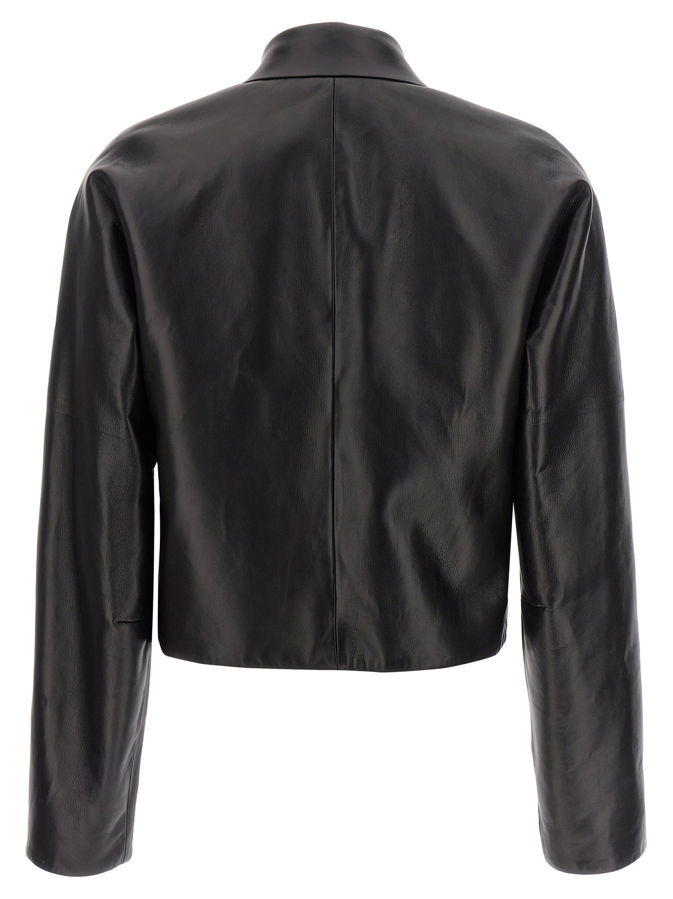 Leather Blouson Casual Jackets, Parka Black - 2