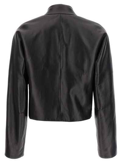 FERRAGAMO Leather Blouson Casual Jackets, Parka Black outlook