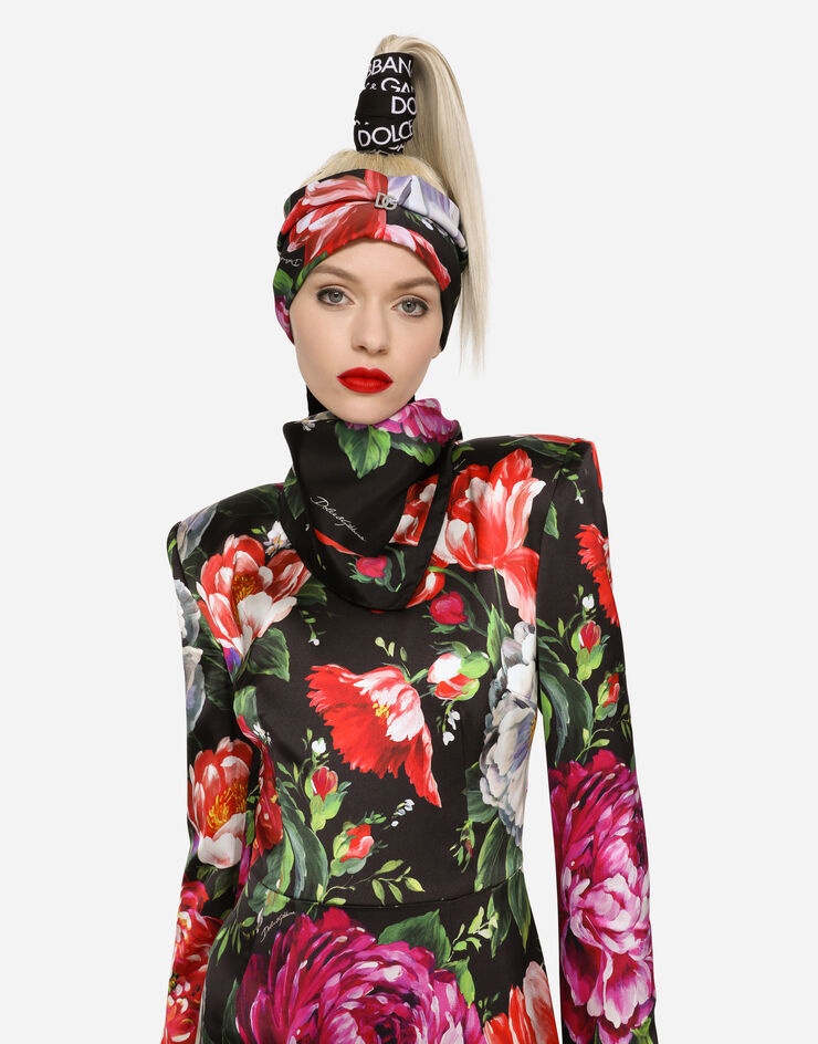 Twill scarf with pictorial floral print (70 x 70) - 2