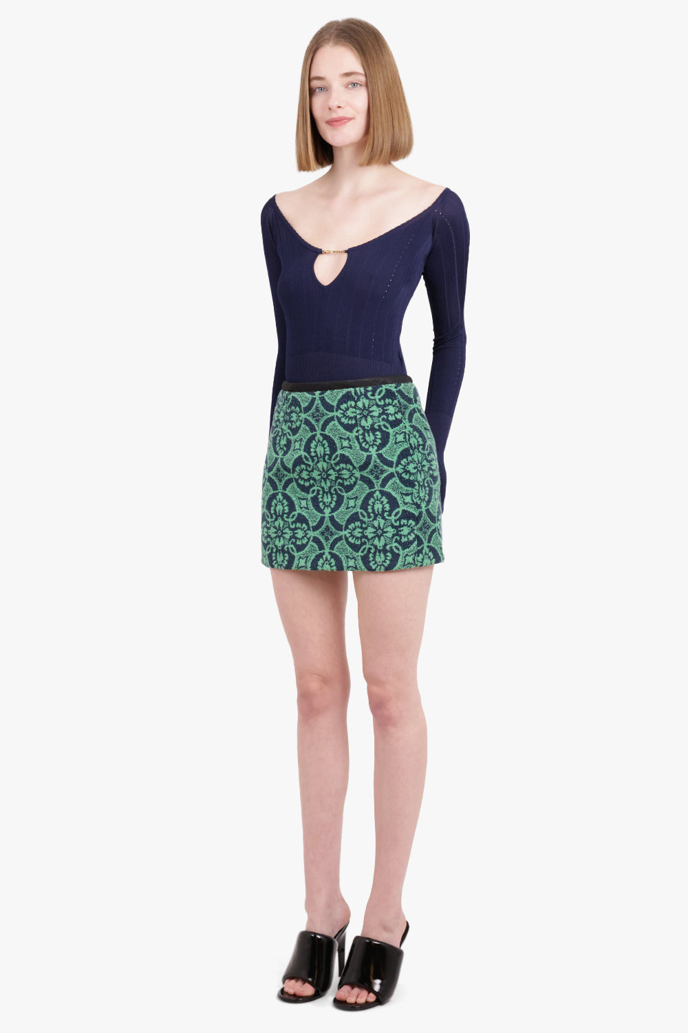 ORIENTAL TOWELS MINI SKIRT | BRIGHT GREEN - 2