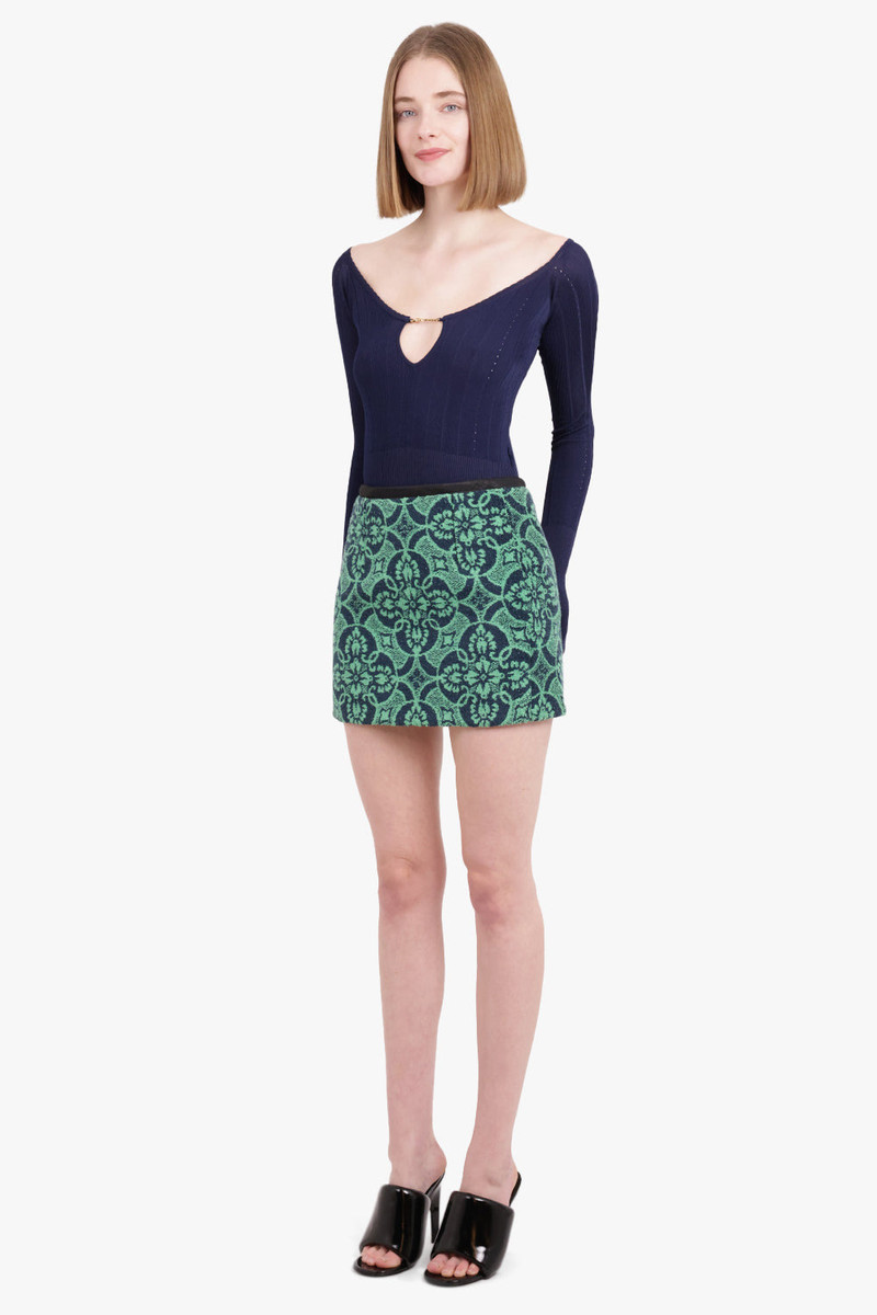 Marine Serre ORIENTAL TOWELS MINI SKIRT | BRIGHT GREEN outlook