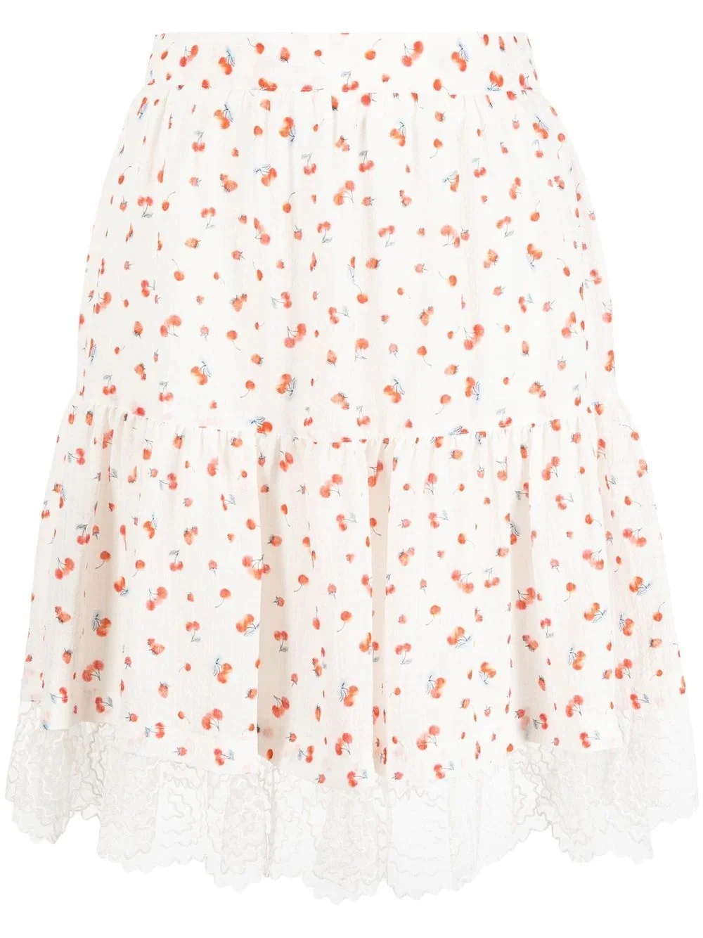 cherry pattern ruched skirt - 1