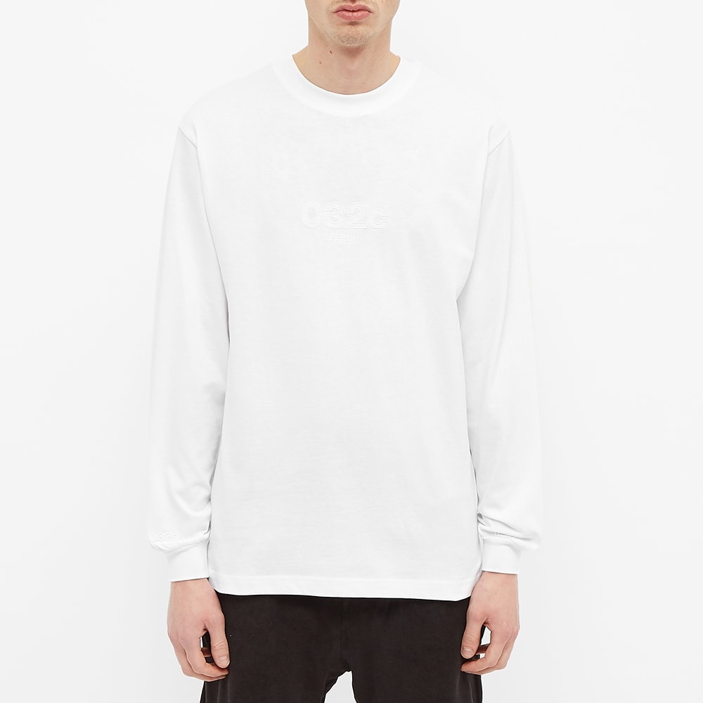 032c Long Sleeve Embroidered Logo Chest Tee - 3